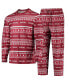 ფოტო #1 პროდუქტის Men's Crimson Indiana Hoosiers Ugly Sweater Long Sleeve T-shirt and Pants Sleep Set