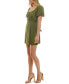 ფოტო #7 პროდუქტის Juniors' Trim Waist Short-Sleeve Dress