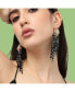 ფოტო #4 პროდუქტის Women's Black Beaded Strand Drop Earrings