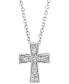 ფოტო #1 პროდუქტის EFFY® Diamond Cross 18" Pendant Necklace (1/10 ct. t.w.) in Sterling Silver