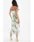 ფოტო #3 პროდუქტის Women's Abstract Satin Midaxi Slip Dress