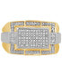 ფოტო #2 პროდუქტის Men's Diamond Ring (1/10 ct. t.w.) in Sterling Silver & 18k Gold-Plate