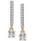 ფოტო #3 პროდუქტის Diamond Dangle Hoop Earrings (1/4 ct. t.w.) in 14k Gold, Created for Macy's