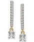 Фото #3 товара Diamond Dangle Hoop Earrings (1/4 ct. t.w.) in 14k Gold, Created for Macy's