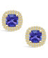 Серьги Macy's Tanzanite and Diamond Halo Stud