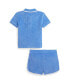ფოტო #2 პროდუქტის Baby Boys Terry Polo Shirt and Shorts Set