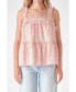 Фото #1 товара Women's Floral Textured Flounce Top