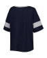 ფოტო #2 პროდუქტის Women's Navy Villanova Wildcats Jumbo Arch Striped Half-Sleeve T-shirt