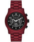 Men's Runway Chronograph Red Matte Coated Stainless Steel Bracelet Watch 45mm