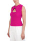 Фото #3 товара Women's Twist Neck Sleeveless Ribbed Knit Sweater