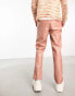 ASOS DESIGN straight leather look trousers in pink