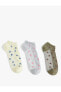 3'lü Patik Çorap Seti Kalpli Çok Renkli