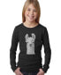 ფოტო #2 პროდუქტის Big Girl's Word Art Long Sleeve T-Shirt - Llama