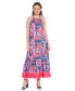 ფოტო #1 პროდუქტის Women's Ikat Floral Halter Maxi Dress