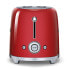 Фото #4 товара SMEG Four Slice Toaster Red TSF02RDEU - 4 slice(s) - Red - Steel - Buttons - Level - Rotary - China - 1500 W