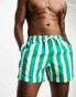 ASOS DESIGN swim shorts in short length in stripe