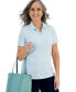 Фото #1 товара Women's Short-Sleeve Cotton Polo Shirt, Created for Macy's