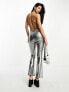 Фото #2 товара Threadbare festival wide leg trousers co-ord in silver