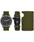 ფოტო #1 პროდუქტის Men's Three Hand Green Silicone Watch 45mm Gift Set