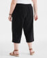 Фото #4 товара Plus Size Cotton Drawstring Capri Pants, Created for Macy's