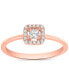 ფოტო #6 პროდუქტის Diamond Square Halo Engagement Ring (1/5 ct. t.w.) in 14k White, Yellow or Rose Gold