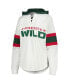 Фото #2 товара Women's White, Green Minnesota Wild Goal Zone Long Sleeve Lace-Up Hoodie T-shirt