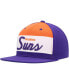 ფოტო #3 პროდუქტის Men's White, Purple Phoenix Suns Retro Sport Colorblock Script Snapback Hat