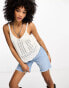 Фото #1 товара ONLY pointelle knitted vest top in white