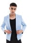 ASOS DESIGN slim fit suit jacket with panel detail in blue