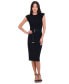 ფოტო #4 პროდუქტის Petite Round-Neck Belted Short-Sleeve Dress