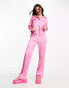 Фото #2 товара Monki co-ord crinkle trousers in pink