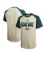 ფოტო #1 პროდუქტის Men's Threads Cream, Midnight Green Philadelphia Eagles Super Bowl LVII Goal Line Stand Raglan T-shirt