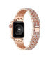 Фото #5 товара Chantal Rose Gold Plated Stainless Steel Alloy and Rhinestone Link Band for Apple Watch, 38mm-40mm