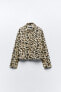 Linen-blend animal-print overshirt