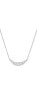 Cubic Zirconia Heart 18" Statement Necklace in Sterling Silver