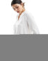 Фото #1 товара Pimkie hammered satin v neck shirt in white