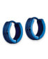 Stainless Steel Polished Blue plated Hinged Hoop Earrings