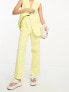 ASOS DESIGN tapered mom trouser with linen in lemon