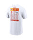 Men's White Kansas City Chiefs 2022 AFC Champions Roster T-shirt