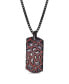 Sterling Silver Garnets Fiery Ascent Design Rhodium Plated Tag Chain