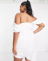 Фото #2 товара Jaded Rose Plus off shoulder corset mini dress in ivory satin