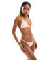 River Island tie side bikini brief in coral Оранжевый, 40 - фото #2