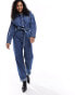 Фото #6 товара & Other Stories lightweight denim jumpsuit with patch pockets in blue wash