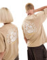 Фото #2 товара Vans circle logo loose fit back print t-shirt in tan