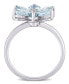 ფოტო #3 პროდუქტის Aquamarine and Diamond Accent Floral Ring