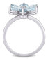 ფოტო #4 პროდუქტის Aquamarine and Diamond Accent Floral Ring