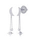 ფოტო #1 პროდუქტის Moonlit Drop Star Design Sterling Silver Diamond Women Earring