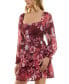 ფოტო #4 პროდუქტის Juniors' Floral Print Blouson-Sleeve Fit & Flare Dress