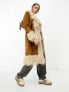 Фото #7 товара Superdry vintage long afghan coat in brown