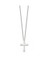 Chisel polished Small Cross Pendant on a 18 inch Cable Chain Necklace